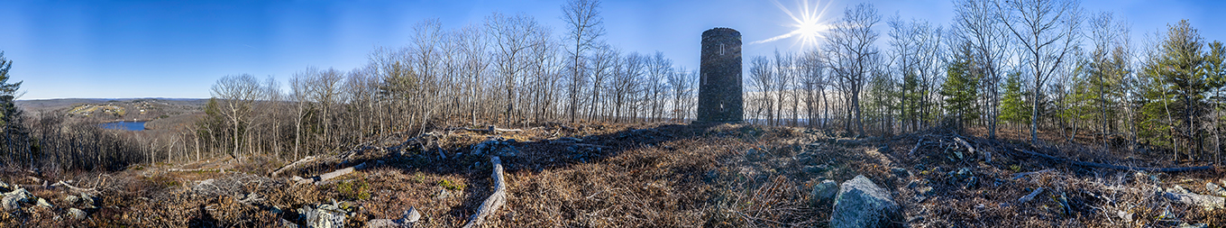 Krupa Visual photography Connecticut hiking, Tower at Mount Tom summit, 360 degree panorama, Litchfield County CT